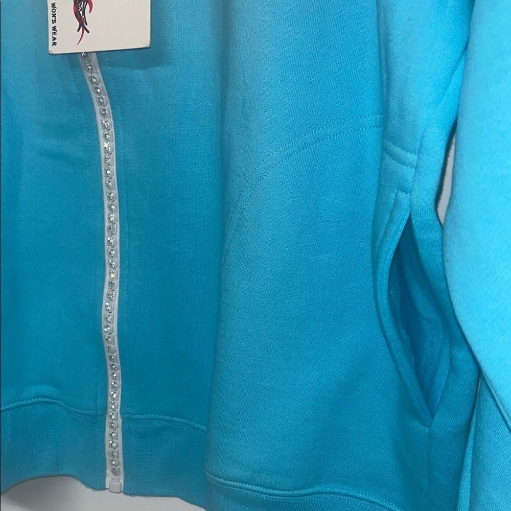 Aces Sz Large Funny Ladies Drinks Happy Hour Sparkly Detail Zip Up Sweatshirt - Picture 5 of 10